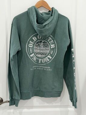 Comfort Wash Old Oyster Factory Green Hooded Sweatshirt - Men size small
